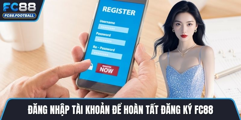 Đăng nhập tài khoản để hoàn tất đăng ký FC88